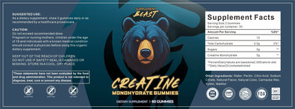 Supplement Beast Creatine Gummie Label